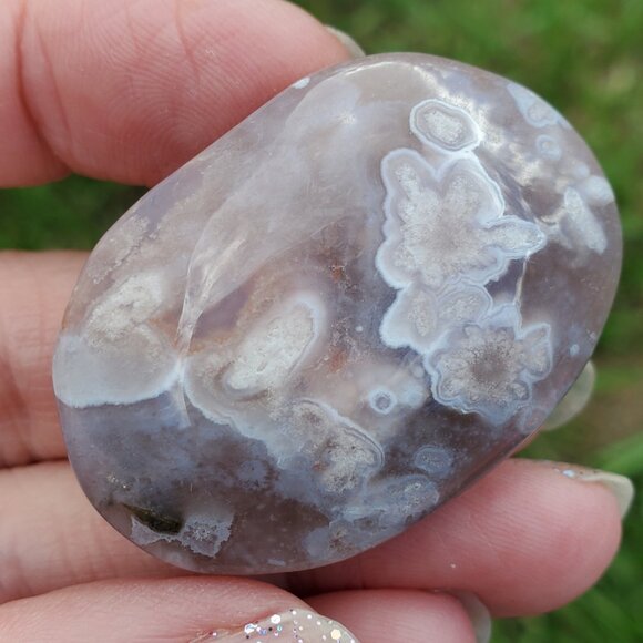 Flower Agate Palm Stone (FA609) - Picture 3 of 8